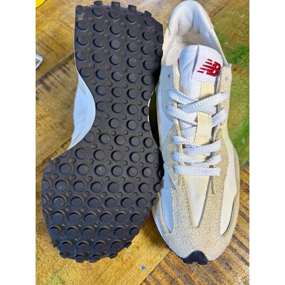 New Balance 327 Angora Suede Womens 10.5 / Men's 9 Beige White Sneakers WS327 - Picture 9 of 12